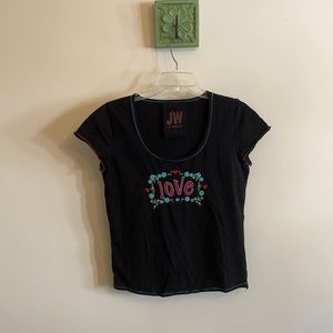 Tee Shirt JW Los Angeles LOVE embroidered.